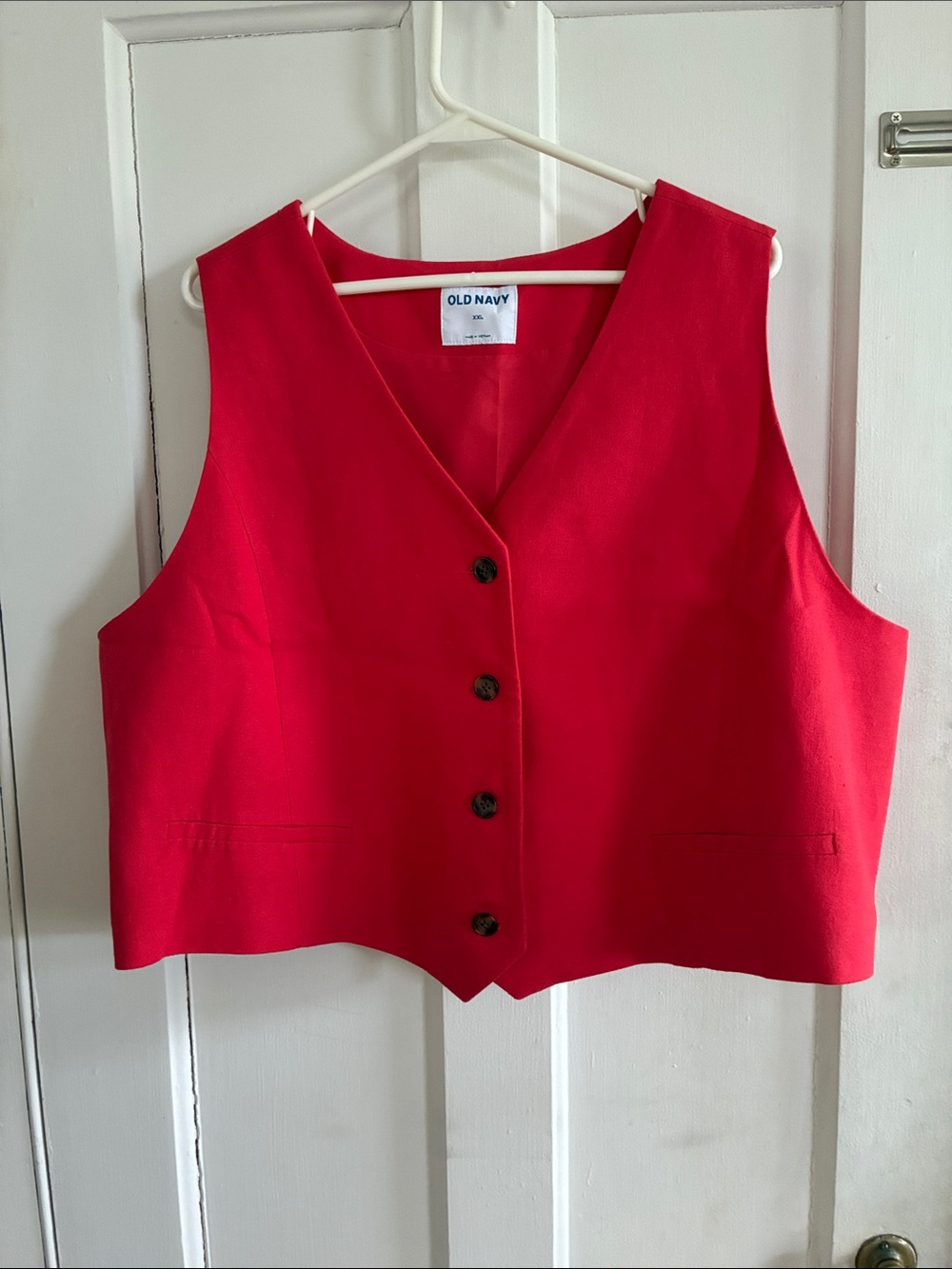 Old Navy Women's Bright Red Button Vest